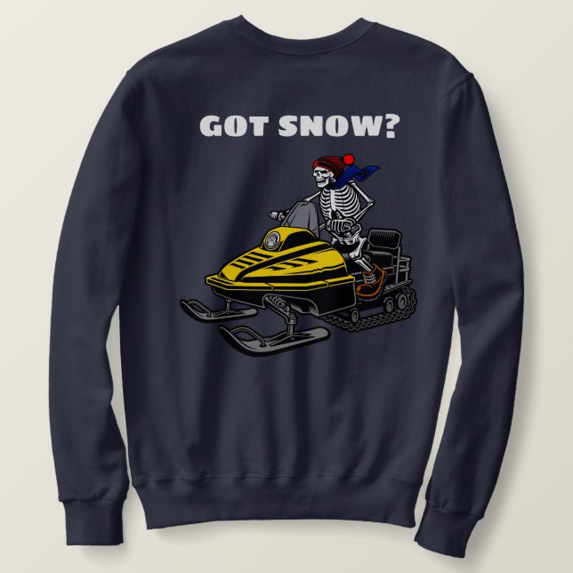 Funny Personalize Snowmobile Skeletter Sweatshirt (Design Rückseite)