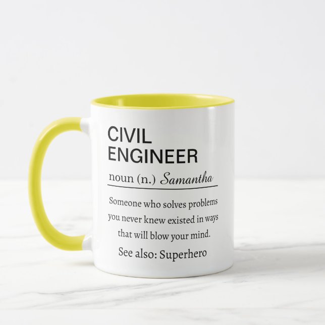 Funny Personalized Civil Engineer Definition Tasse (Links)