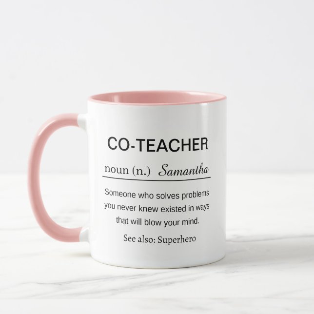 Funny Personalized Co-Teacher Definition Tasse (Links)