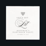 Funny Personalized Lit Hanukkah Party Cocktail Serviette<br><div class="desc">Funny Personalized Lit Hanukkah Party Cocktail Napkins</div>