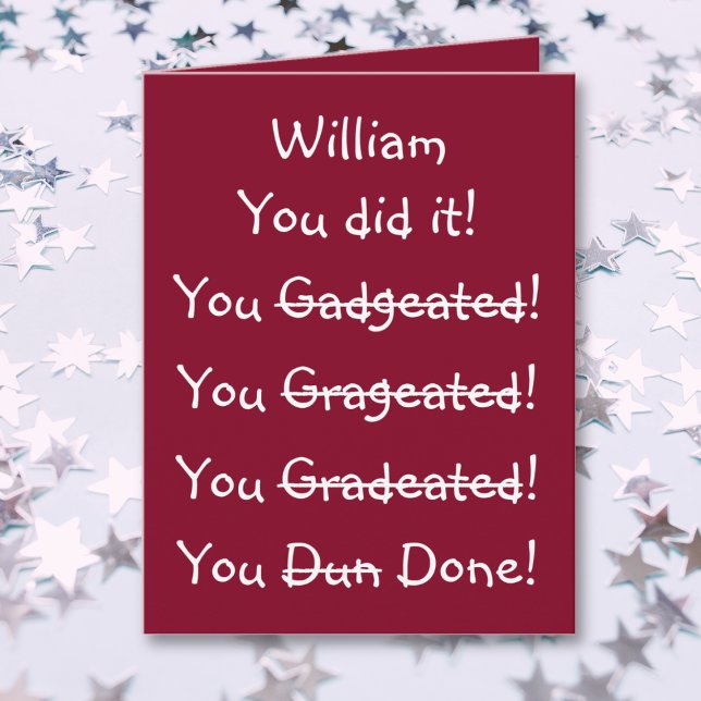 Funny Personalized Name Graduation Congratulations Karte (Funny Personalized Name Graduation Congratulations Card)
