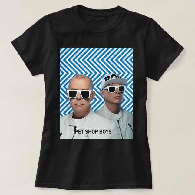 Funny Pet 80er Synth Music Band Sunset Pop Boys T-Shirt (Design vorne)