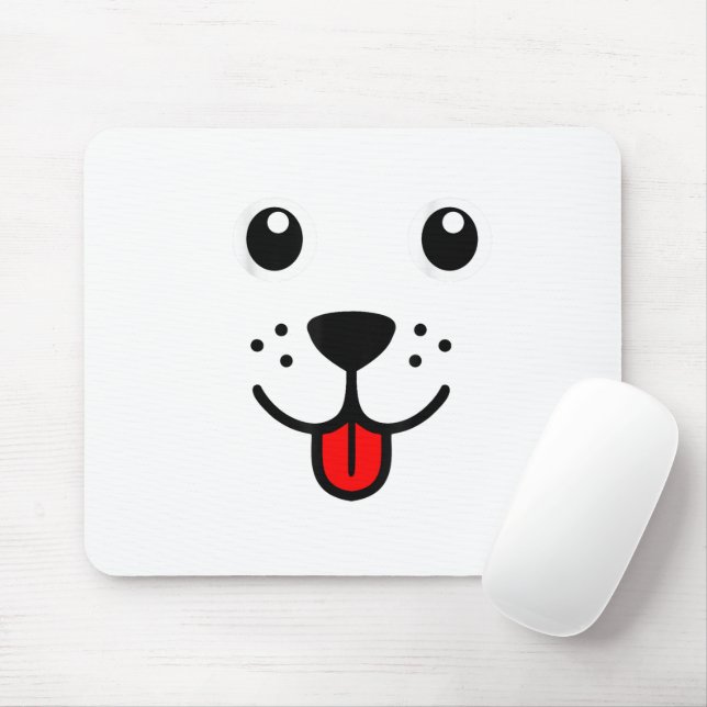 Funny Pet Animal Hund Welpe Happy Emoticon Gesicht Mousepad (Mit Mouse)
