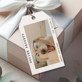 Funny Pet 'Definieren Naughty' Foto Weihnachten Geschenkanhänger