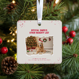 Funny Pet Dog Picture Christmas Holiday Keramikornament