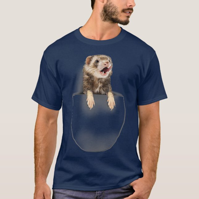 funny pet ferret  Funny ferret in pocket T-Shirt (Vorderseite)