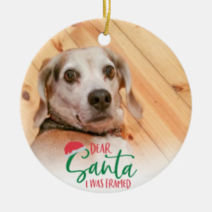 Funny Pet Foto Santa I war Gerahmt Keramik Ornament