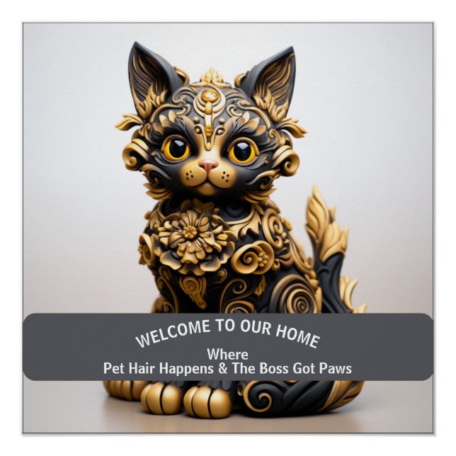 Funny pet-friendly Zuhause Alert Poster (Vorderseite)