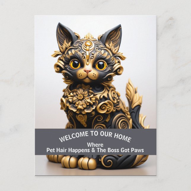 Funny pet-friendly Zuhause Alert Postkarte (Vorderseite)