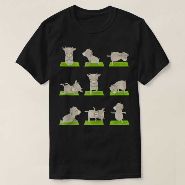 Funny Pet Goat Yoga On Mat Gym Lehrer Lehrerin T-Shirt (Design vorne)