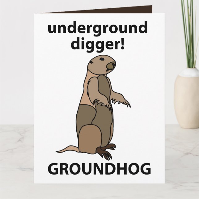 Funny Pet Groundhog Karte (Vorderseite)