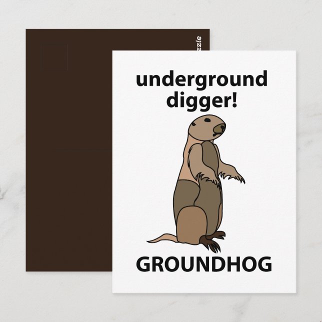 Funny Pet Groundhog Postkarte (Vorne/Hinten)