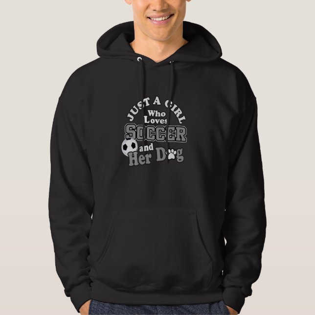 Funny Pet nur ein Mädchen, das Fußball und ihr tun Hoodie (Vorderseite)