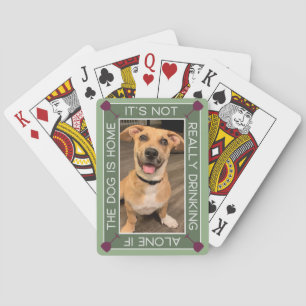 Funny Pet Portrait Trinken mit dem Hund Spielkarten