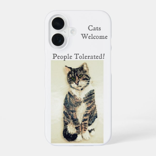 Funny Pet Quote Tabby Cat iPhone 16 Hülle (Rückseite)