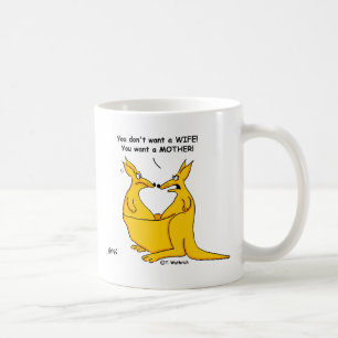 Funny Peter Pan Syndrome Cartoon Kangaroos Tasse