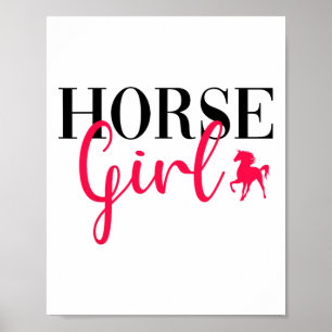 Funny Pferd Reiten Girl Rodelbahn mit Aussicht Ris Poster