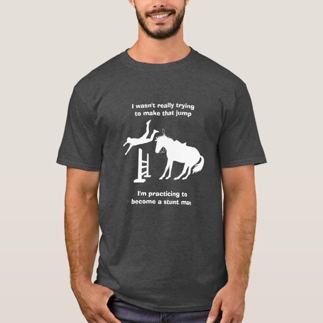 Funny Pferd Springer Mann in der Ausbildung T-Shirt (Vorderseite)