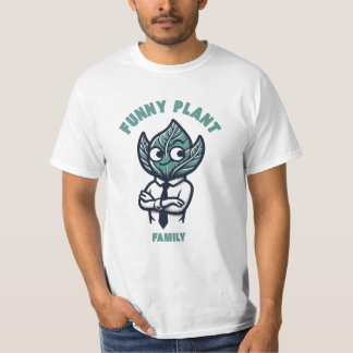 Funny Pflanze Family Fett und Humorvoll Leaf Head T-Shirt