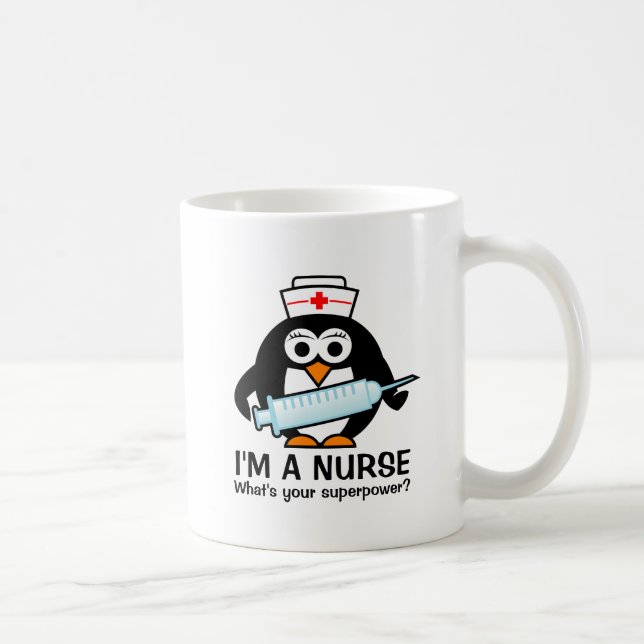 Funny Pflege Zitat Tasse mit niedlichen Pinguin Kr (Rechts)