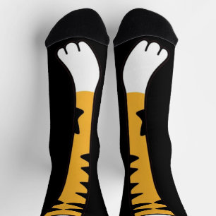 Funny Pfote Katzenbein Feet Socks Knee Tier Socken
