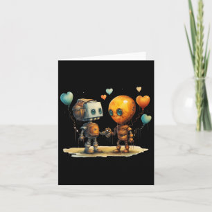 Funny Phantastisch Valentine Liebe Roboter mit Her Karte