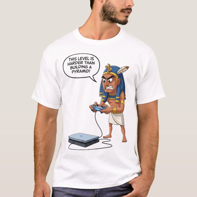 Funny Pharaoh Gamer T-Shirt (Vorderseite)