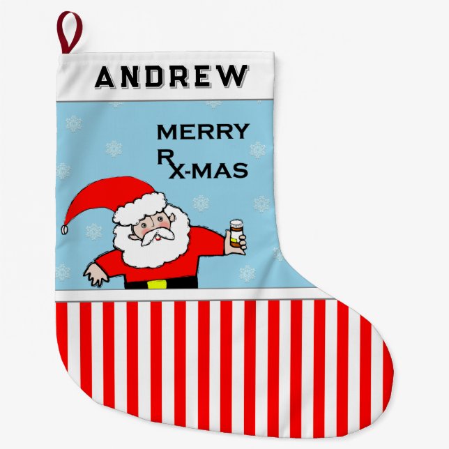 Funny Pharmacist Großer Weihnachtsstrumpf (Vorderseite)