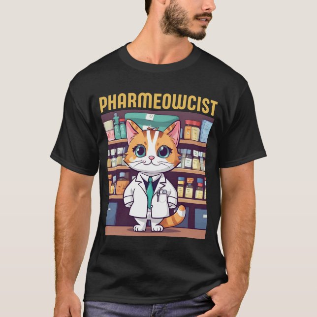 Funny Pharmacy Cat T-Shirt (Vorderseite)
