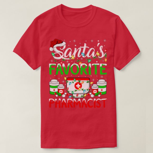 Funny Pharmacy Lover Xmas Pajama Santa Pharmaka T-Shirt (Design vorne)