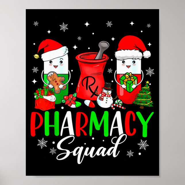 Funny Pharmacy Tech Squad Christmas Matching Holid Poster (Vorne)