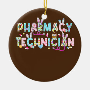 Funny Pharmacy Technician Bunny Pharmacist Happy Keramik Ornament