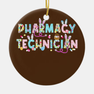 Funny Pharmacy Technician Bunny Pharmacist Happy Keramik Ornament