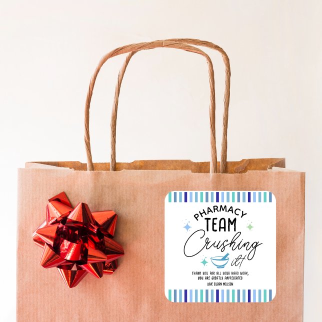 Funny Pharmacy Week Gift – You’re Crushing It!  Quadratischer Aufkleber (Von Creator hochgeladen)