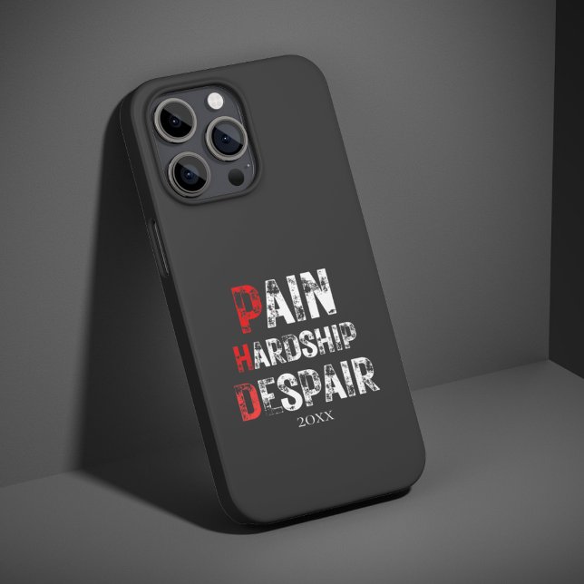Funny PhD Graduation Pain Hardship Despair Quote iPhone Hülle (Von Creator hochgeladen)
