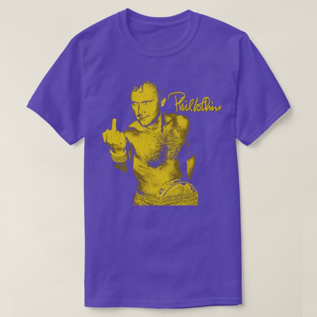 Funny Phil Collins Fan Art Yellow Gold T-Shirt (Design vorne)