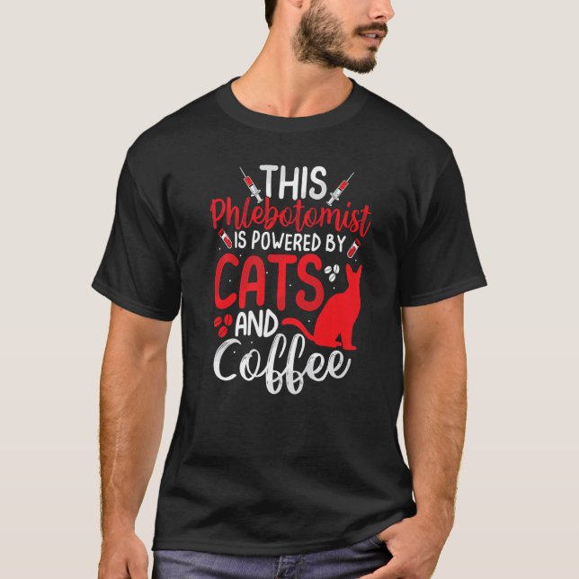 Funny Phlebotomy Phlebotomist Nurse Funny Cat Lieb T-Shirt (Vorderseite)