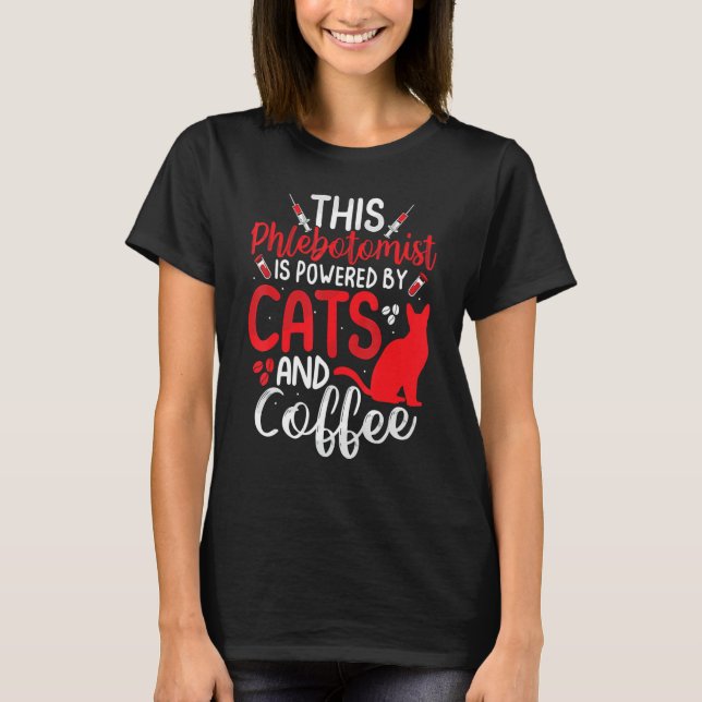 Funny Phlebotomy Phlebotomist Nurse Funny Cat Love T-Shirt (Vorderseite)
