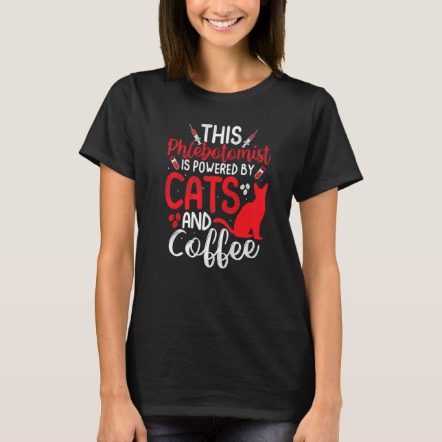 Funny Phlebotomy Phlebotomist Nurse Funny Cat Love T-Shirt (Vorderseite)