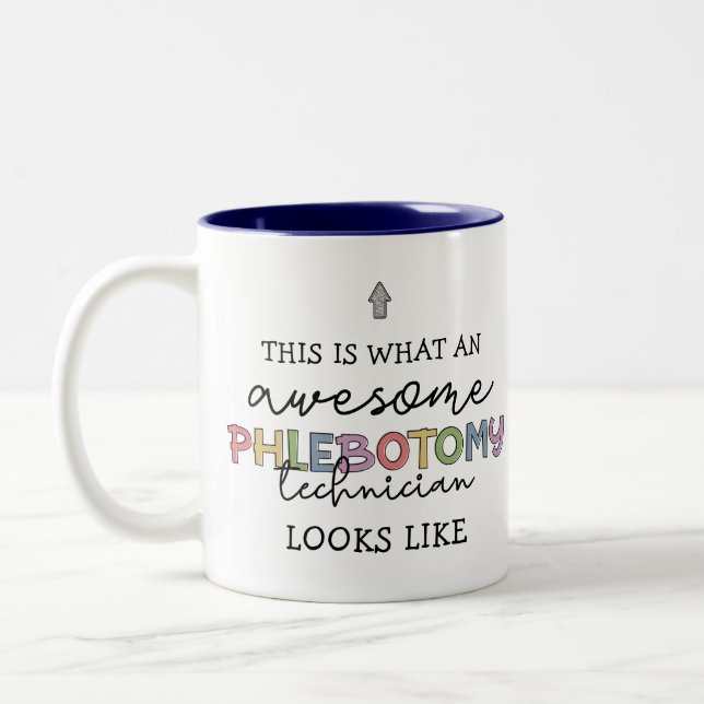 Funny Phlebotomy Technician phantastisch PBT Zweifarbige Tasse (Links)