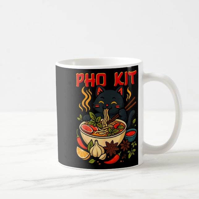 Funny Pho Kit Black Cat Halloween Costume Family M Kaffeetasse (Rechts)