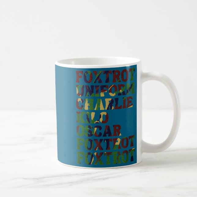 Funny Phonetic Alphabet Nato Military Lice Army Ta Kaffeetasse (Rechts)
