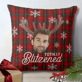 Funny Photo Face Blitzened Christmas Custom Gift Kissen