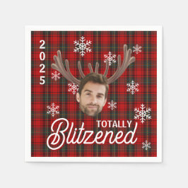Funny Photo Face Blitzened Christmas Custom Gift Serviette