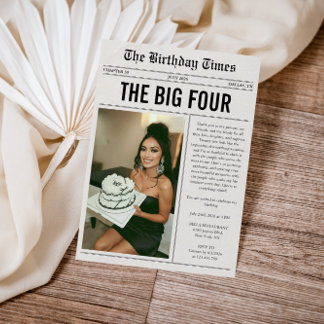 Funny Photo Newspaper 40th Birthday Einladung