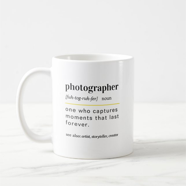Funny photographer Gift Coffee Mug Kaffeetasse (Links)