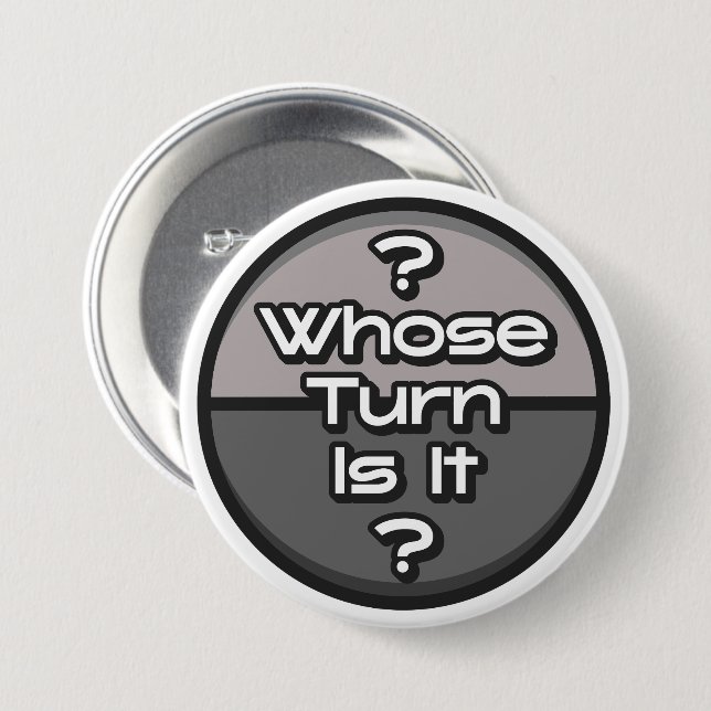 Funny Phrase, deren Turn-Board Game Game Graue Button (Vorne & Hinten)