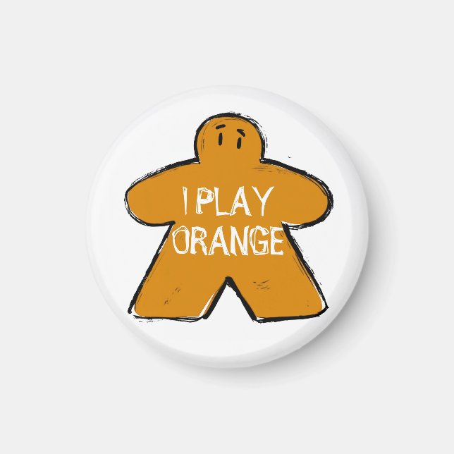 Funny Phrase Grunge Orange Meeple Board Gamer Magnet (Vorne)