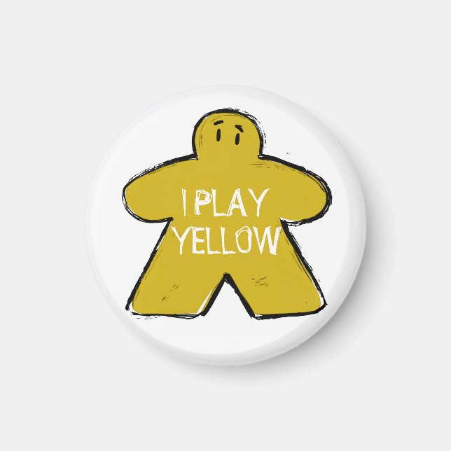 Funny Phrase Grunge Yellow Meeple Board Gamer Magnet (Vorne)