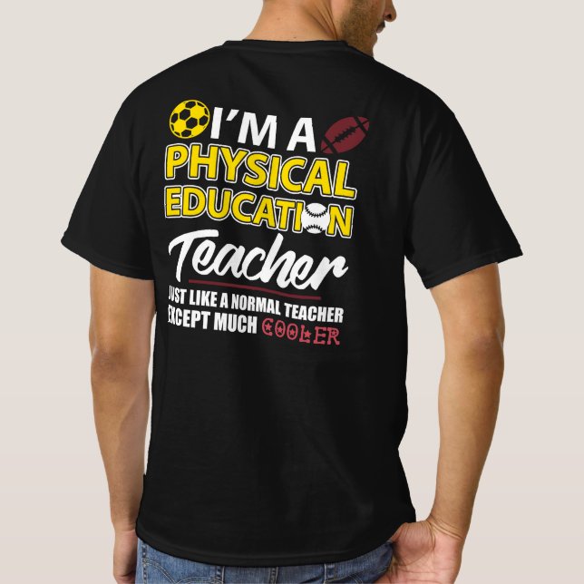 Funny Physical Bildung PE Lehrer Bewertung D T-Shirt (Rückseite)